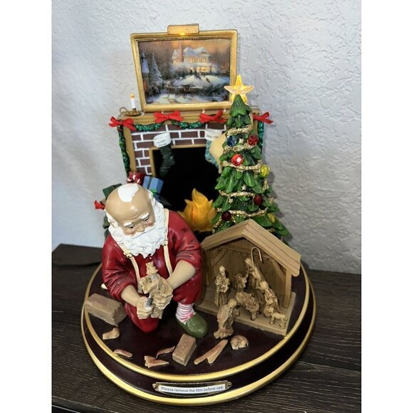 Bradford Exchange Thomas Kinkade "The True Meaning of Christmas" Santa Workshop - Picture 2 of 6